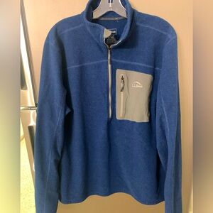 LL Bean North Ridge Fleece Pullover Men XXL  1/2 Zip Blue Outdoors Activewear